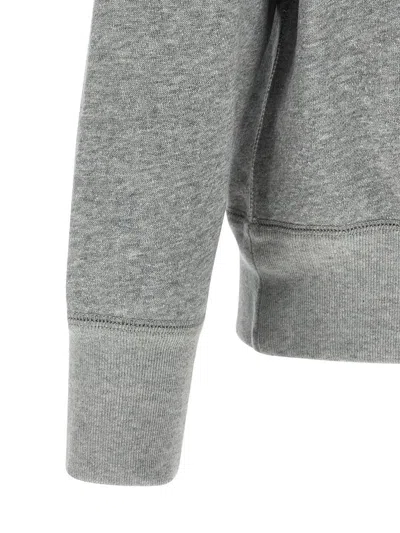 Isabel Marant Ribbed Cuff Long Sleeve Crew Neck Sweatshirt In Gray