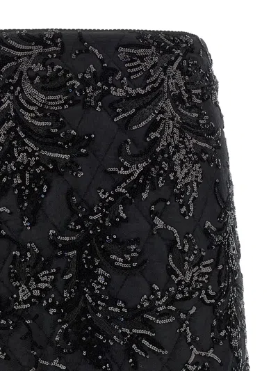 Le Twins Giulia Sequin-embellishment Midi Skirt In Black