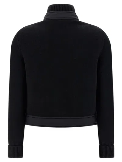 Moncler Tricot Cardigan In Black