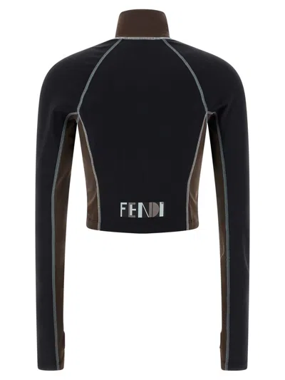 Fendi Color Block Tops Multicolor In Black