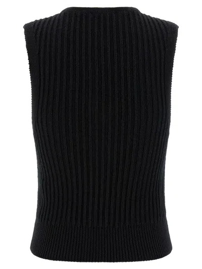 Isabel Marant Sleeveless Ribbed Texture Vest Named Devima In Black