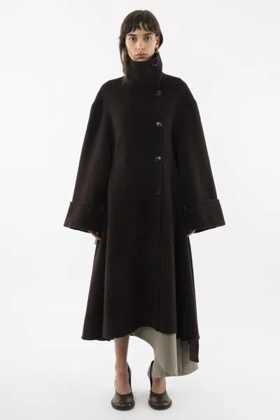 Arakii Double Faced Wool Coat In Brown