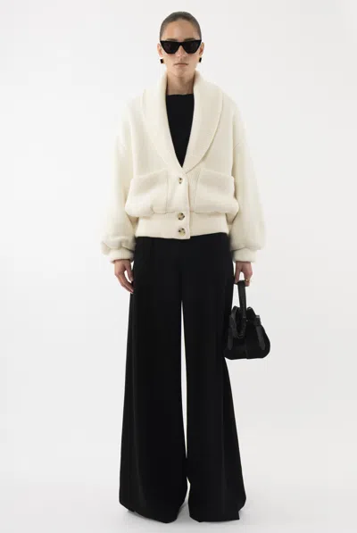 Arakii Knitted Bomber In White