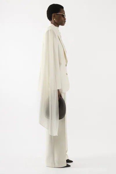 Arakii Oversized Silk Blazer In White