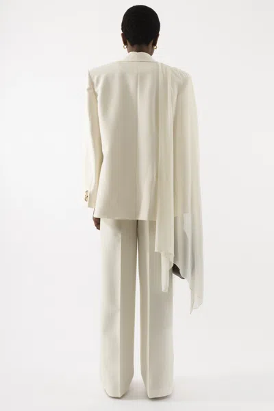 Arakii Oversized Silk Blazer In White