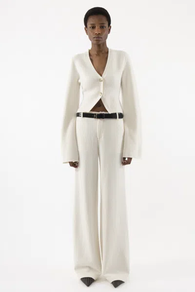 Arakii Tight Waist Cardigan In White