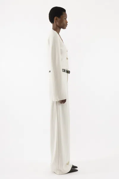 Arakii Tight Waist Cardigan In White