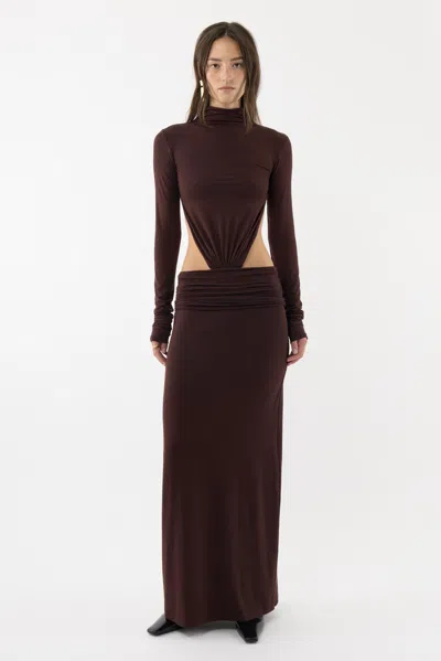 Arakii Jersey Maxi Dress In Brown