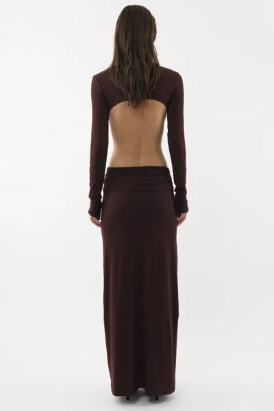 Arakii Jersey Maxi Dress In Brown