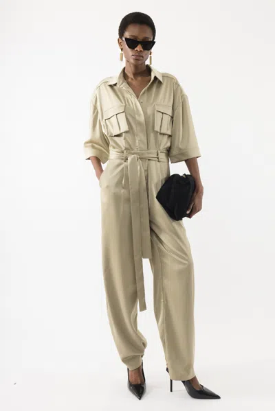 Arakii Short Sleeve Jumpsuit In Green