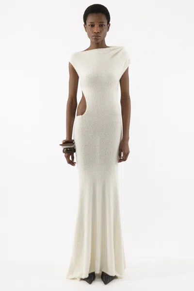 Arakii Sleek Back Knit Dress In White