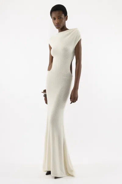 Arakii Sleek Back Knit Dress In White
