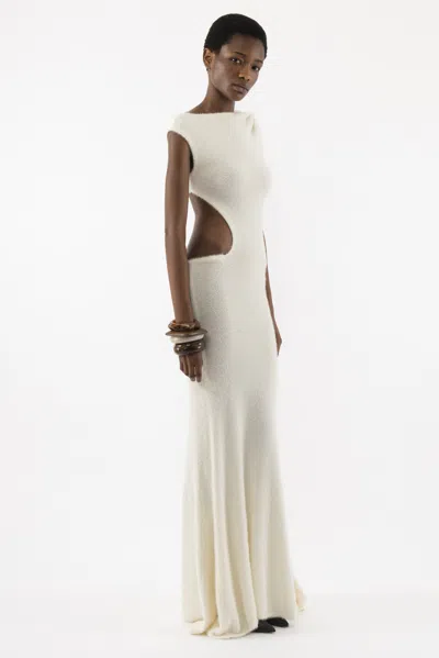 Arakii Sleek Back Knit Dress In White