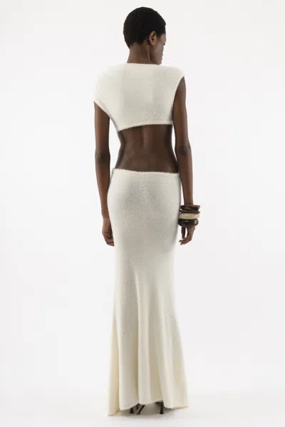Arakii Sleek Back Knit Dress In White