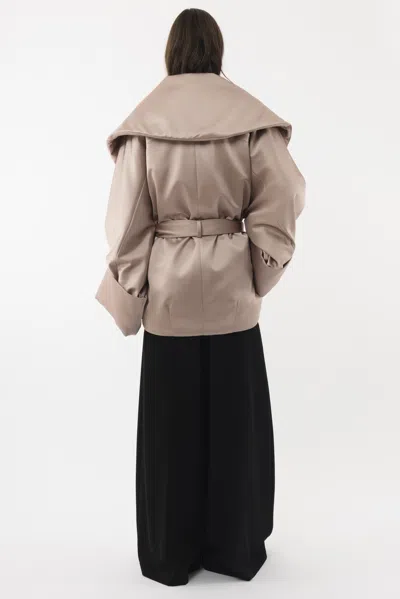 Arakii Padded Oversized Jacket In Brown