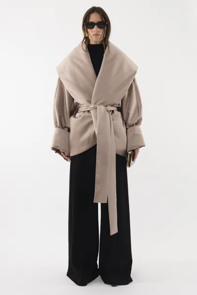 Arakii Padded Oversized Jacket In Brown