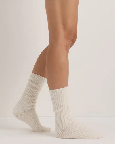 Quince Cashmere Trouser Sock In White