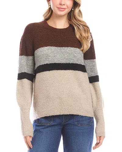 Karen Kane Colorblocked Crewneck Sweater In Multi