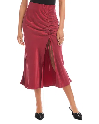 Fifteen Twenty Fiona Shirred Midi Skirt In Red
