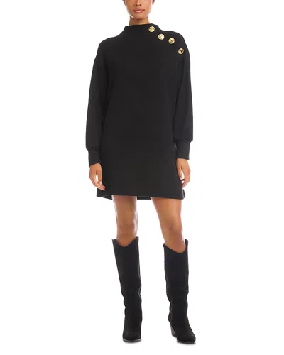 Fifteen Twenty Brenna Mock Neck Dress In Black