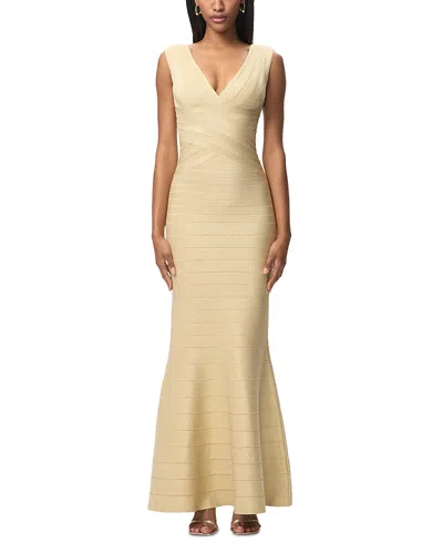 Herve Leger The Mira Gown In Gold