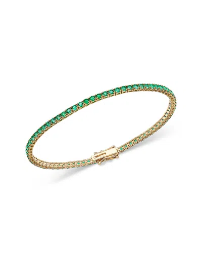 Bloomingdale's Fine Collection Emerald Ombre Bracelet In 14k Yellow Gold In Gold