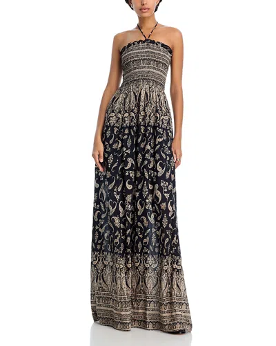 Veronica Beard Ayanna Paisley Halter Maxi Dress In Multi