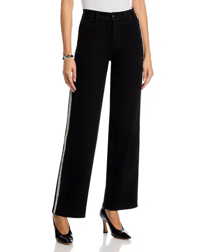 Generation Love Erika Crystal Embellished High Rise Jeans In Black In Black