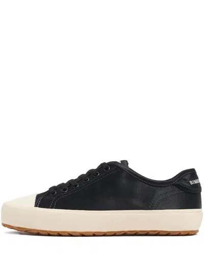 Bimba Y Lola Satin Lace-up Sneakers In Black