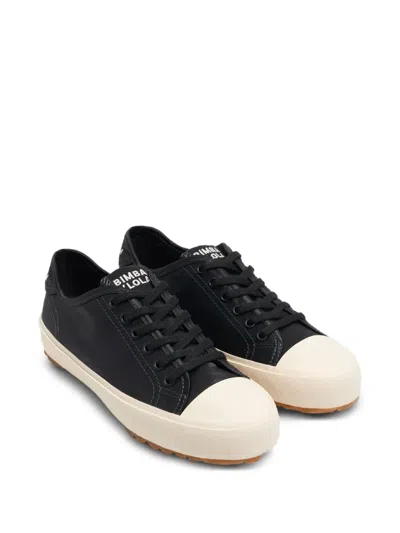 Bimba Y Lola Satin Lace-up Sneakers In Black