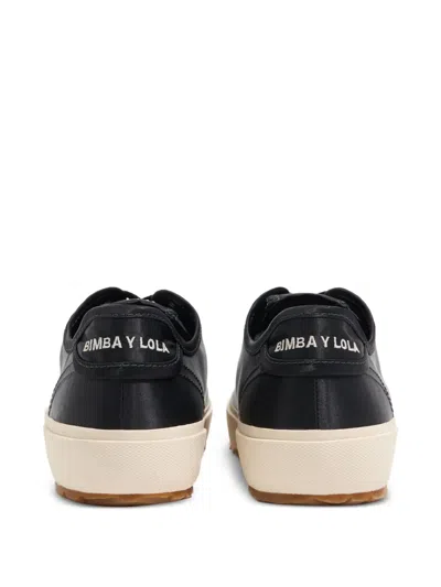 Bimba Y Lola Satin Lace-up Sneakers In Black
