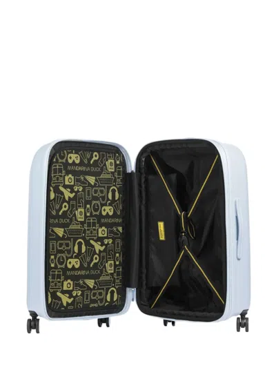 Mandarina Duck Medium Logoduck Embossed Luggage In Blue
