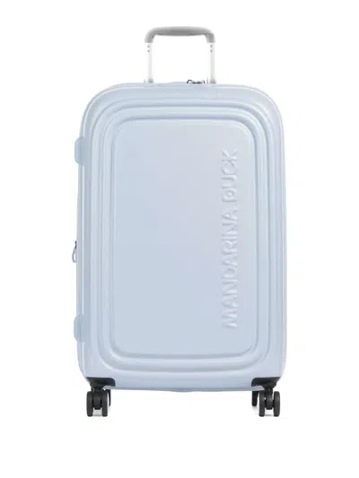 Mandarina Duck Medium Logoduck Embossed Luggage In Blue