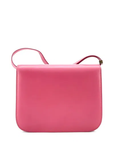 Pre-owned Celine Classic Box Bag Smooth Leather Medium Crossbody Bag In Pink
