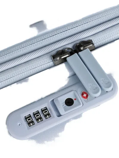 Mandarina Duck Medium Logoduck Embossed Luggage In Blue