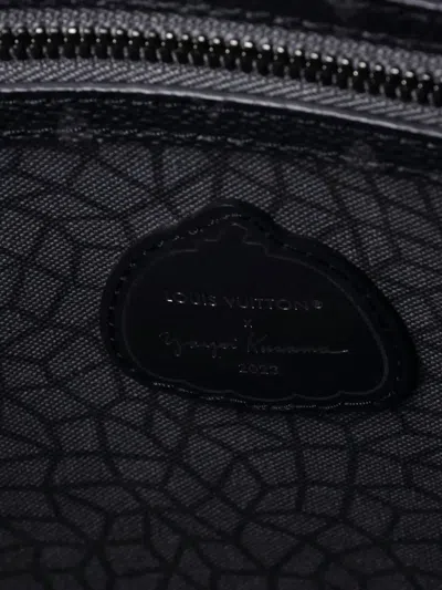 Pre-owned Louis Vuitton Weekend Tote Yayoi Kusama Pumpkins Reverse Monogram Eclipse Canvas Gm Shoulder Bag In Gray