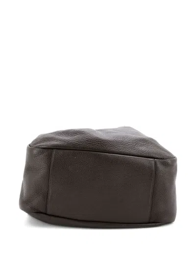 Pre-owned Saint Laurent Bea Leather Tote Bag In Brown