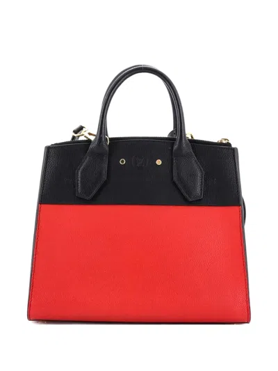 Pre-owned Louis Vuitton City Steamer Handbag Leather Pm Satchel In Black