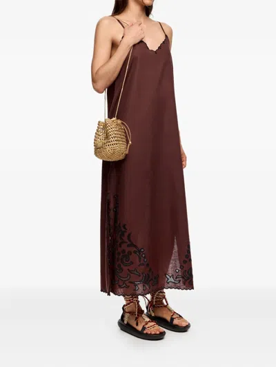 Bimba Y Lola Plaited Leather Bucket Bag In Gold