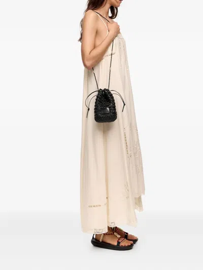 Bimba Y Lola Plaited Leather Bucket Bag In Black