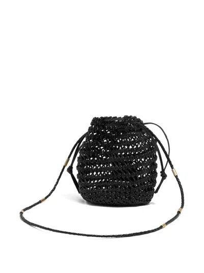 Bimba Y Lola Plaited Leather Bucket Bag In Black