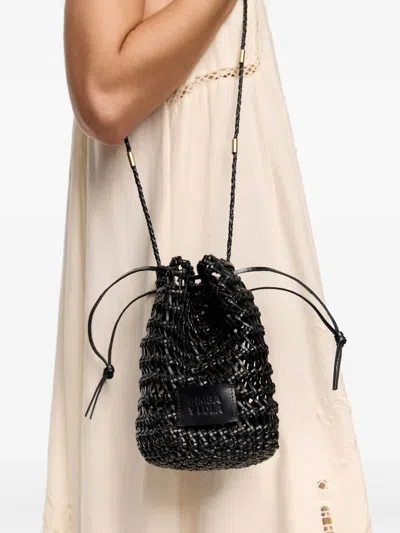 Bimba Y Lola Plaited Leather Bucket Bag In Black