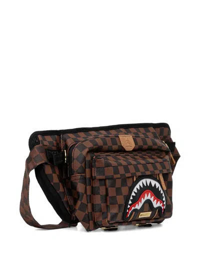 Sprayground Checked-pattern Belt Bag In Brown
