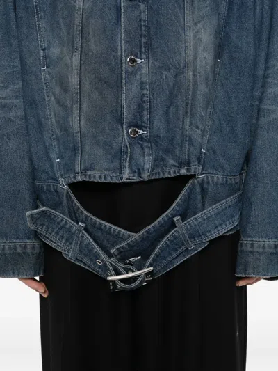 Simone Rocha Crystal-embellished Denim Jacket In Blue