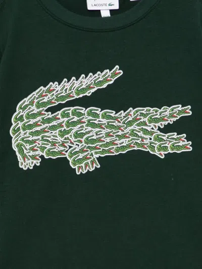 Lacoste Logo-embroidered T-shirt In Green