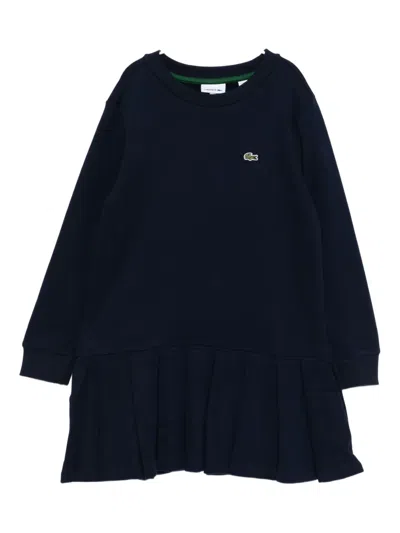 Lacoste Logo-embroidered Dress In Blue