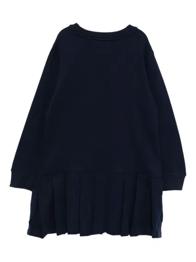 Lacoste Logo-embroidered Dress In Blue