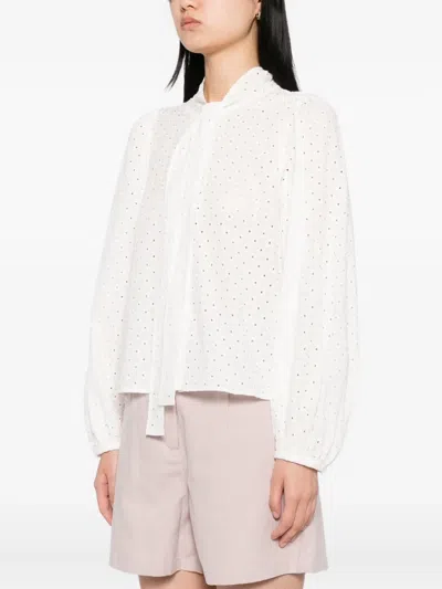 To B. By Agnès B. Eyelet-detailing Shirt In White