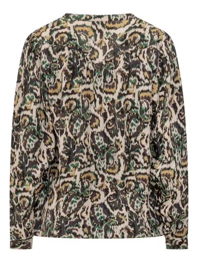 Ba&sh Onada Buttoned-printed Shirt In Neutral