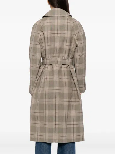 Lacoste Plaid Coat In Neutral